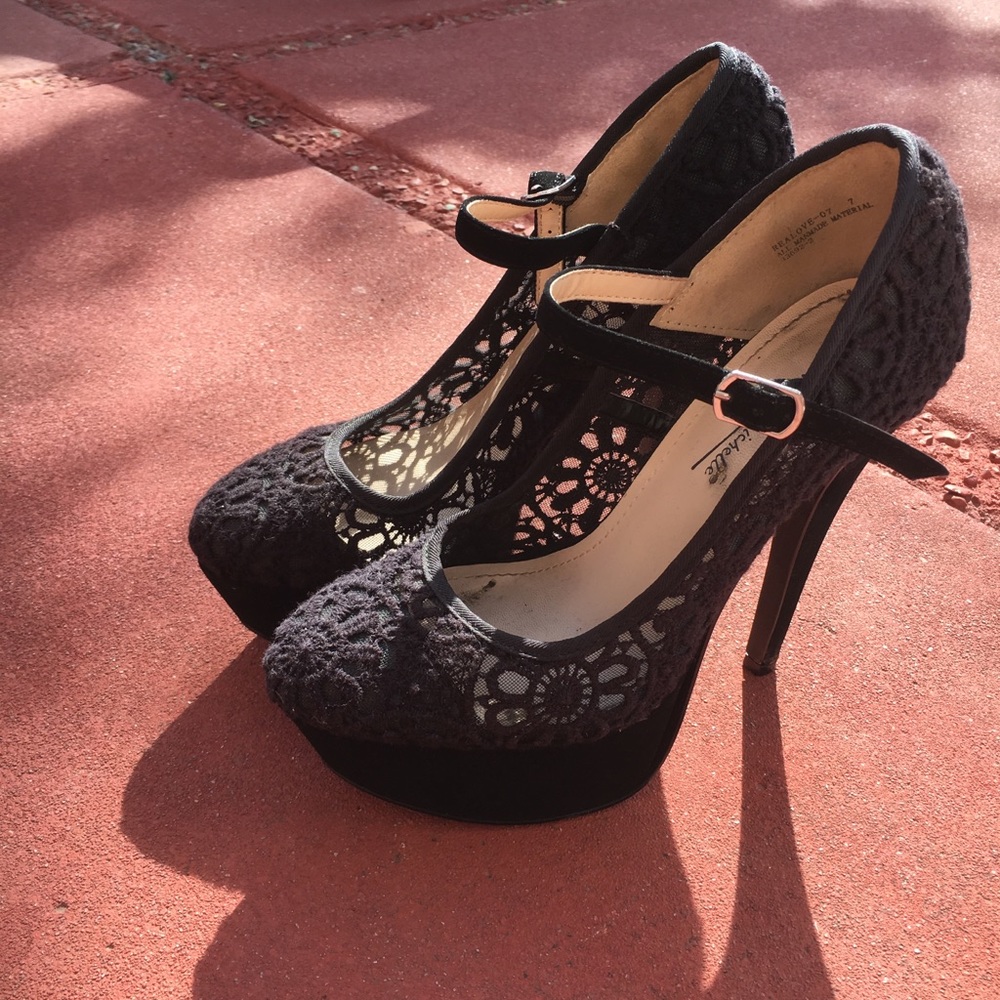 Anne Michelle High Heels Lace Print